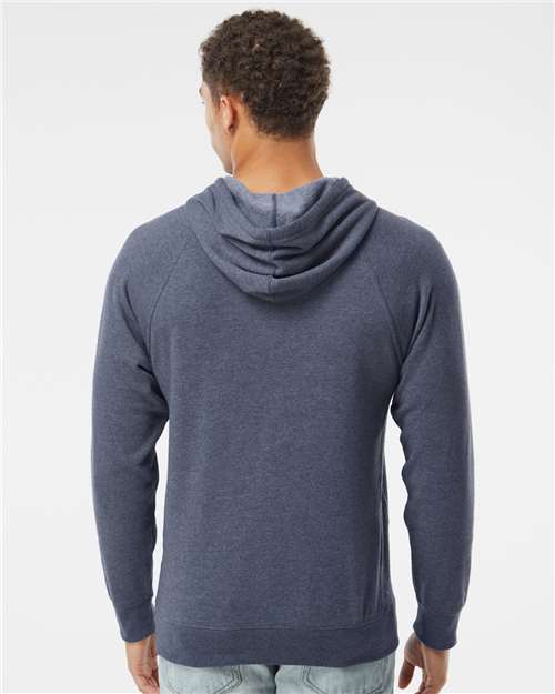 Independent Trading Co. PRM33SBP Unisex Special Blend Raglan Hooded Sweatshirt - Midnight Navy - model back
