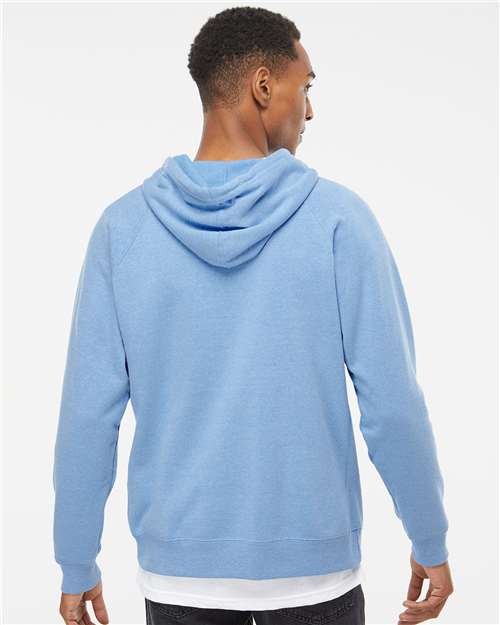 Independent Trading Co. PRM33SBP Unisex Special Blend Raglan Hooded Sweatshirt - Pacific - model back