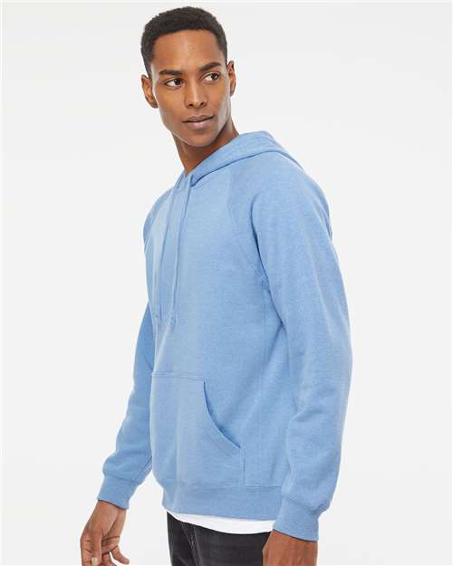 Independent Trading Co. PRM33SBP Unisex Special Blend Raglan Hooded Sweatshirt - Pacific - model side