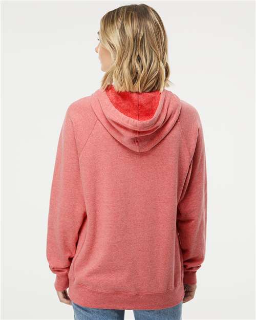 Independent Trading Co. PRM33SBP Unisex Special Blend Raglan Hooded Sweatshirt - Pomegranate - model back