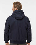 DRI DUCK 5020 Men's Cheyenne Boulder Cloth Hooded Jacket with Tricot Quilt Lining - Navy - model back