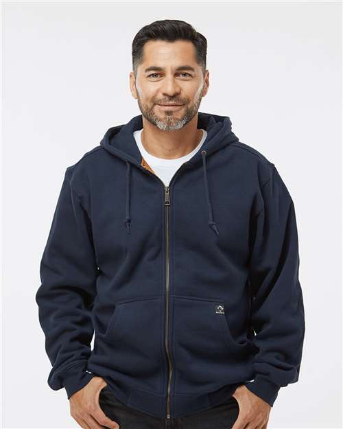 DRI DUCK 7033 Men's Crossfire Heavyweight Power Fleece Hooded Jacket with Thermal Lining - Navy - model front