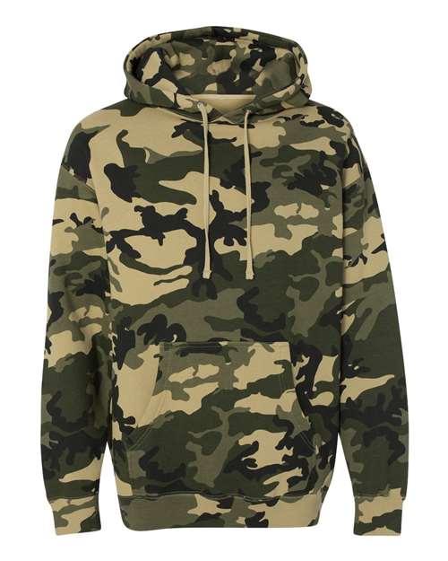 Independent Trading Co. IND4000 Heavyweight Hooded Sweatshirt - Army Camo - front