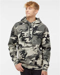 Independent Trading Co. IND4000 Heavyweight Hooded Sweatshirt - Snow Camo - model front