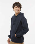 J. America 8815 Men's Tailgate Hooded Sweatshirt - Navy - model side