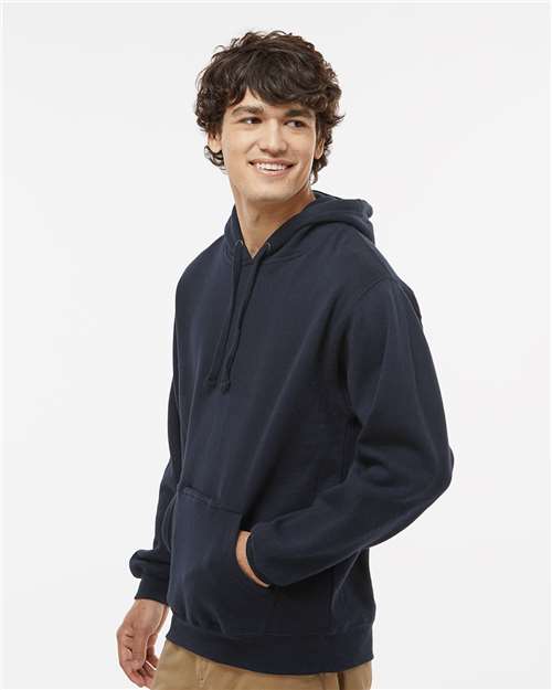 J. America 8815 Men's Tailgate Hooded Sweatshirt - Navy - model side