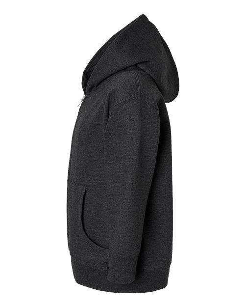 Rabbit Skins 3346 Toddler Full-Zip Fleece Hoodie Sweatshirt - Vintage Smoke - side
