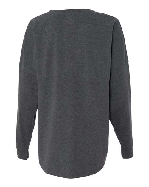 J. America 8229 Unisex Game Day Jersey Long Sleeve T-Shirt - Charcoal Heather - back