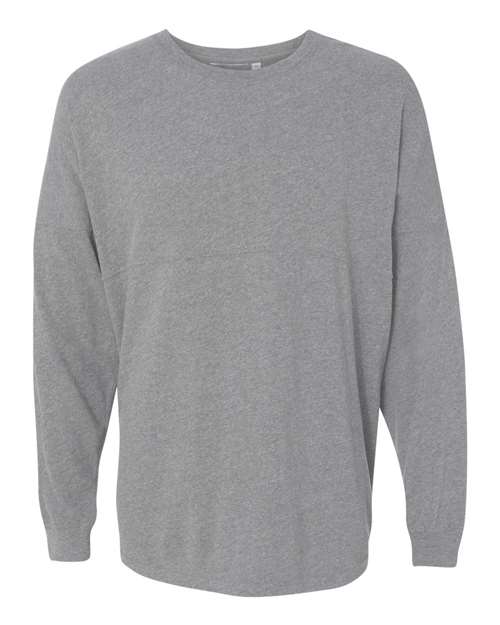 J. America 8229 Unisex Game Day Jersey Long Sleeve T-Shirt - Oxford - front
