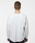 J. America 8229 Unisex Game Day Jersey Long Sleeve T-Shirt - White - model back