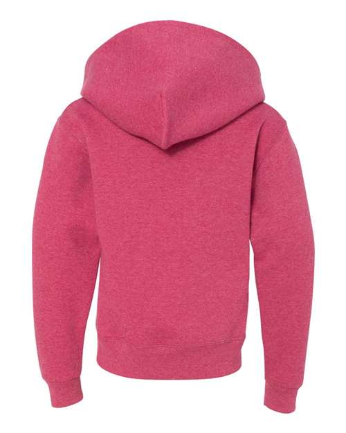 Jerzees 996YR Youth NuBlend Hooded Sweatshirt - Vintage Heather Red - back