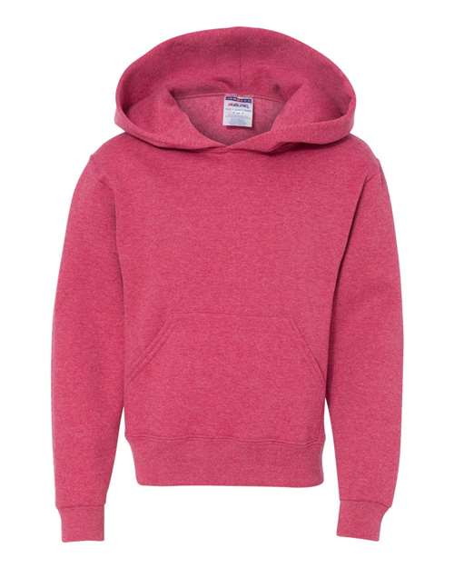 Jerzees 996YR Youth NuBlend Hooded Sweatshirt - Vintage Heather Red - front