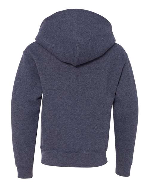 Jerzees 996YR Youth NuBlend Hooded Sweatshirt - Vintage Heather Navy - back