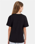 Hanes 498Y Youth Perfect-T T-Shirt - Black - model back