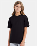 Hanes 498Y Youth Perfect-T T-Shirt - Black - model front