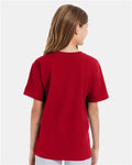 Hanes 498Y Youth Perfect-T T-Shirt - Deep Red - model back