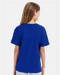 Hanes 498Y Youth Perfect-T T-Shirt - Deep Royal - model back
