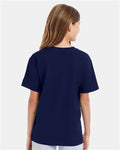Hanes 498Y Youth Perfect-T T-Shirt - Navy - model back