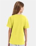 Hanes 498Y Youth Perfect-T T-Shirt - Yellow - model back