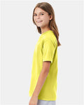 Hanes 498Y Youth Perfect-T T-Shirt - Yellow - model side