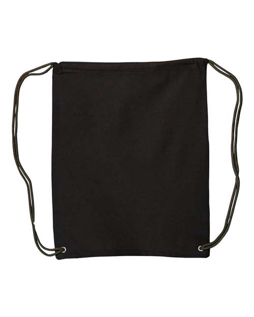 Liberty Bags 8875 Canvas Drawstring Backpack - Black - front