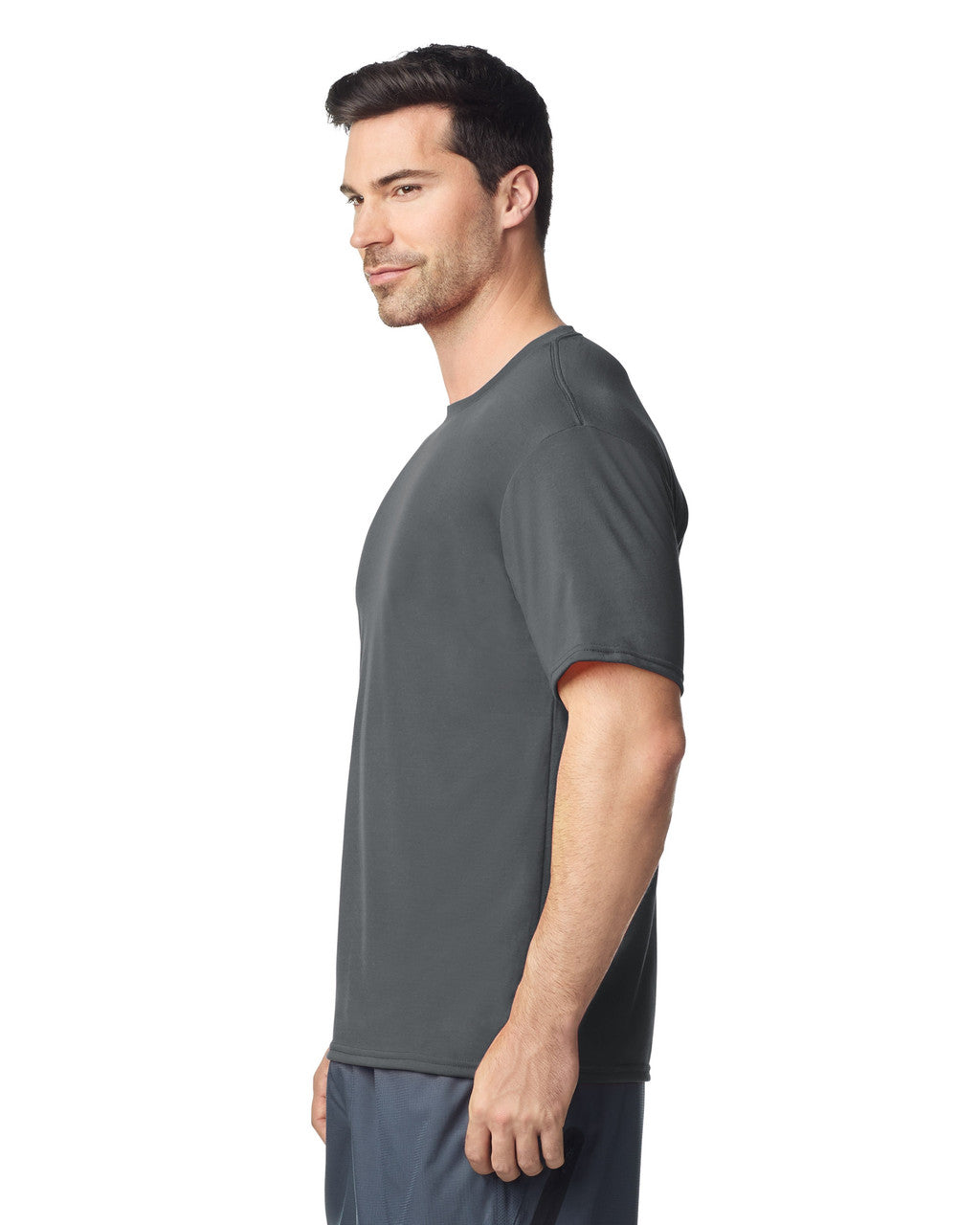 Gildan G420 Performance T-Shirt - Charcoal - model side