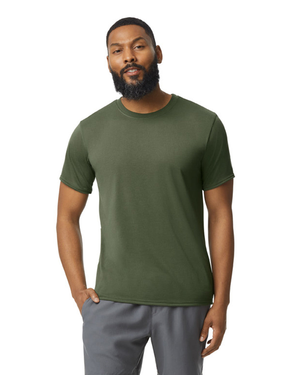 Gildan G420 Performance T-Shirt - Military Green - model front