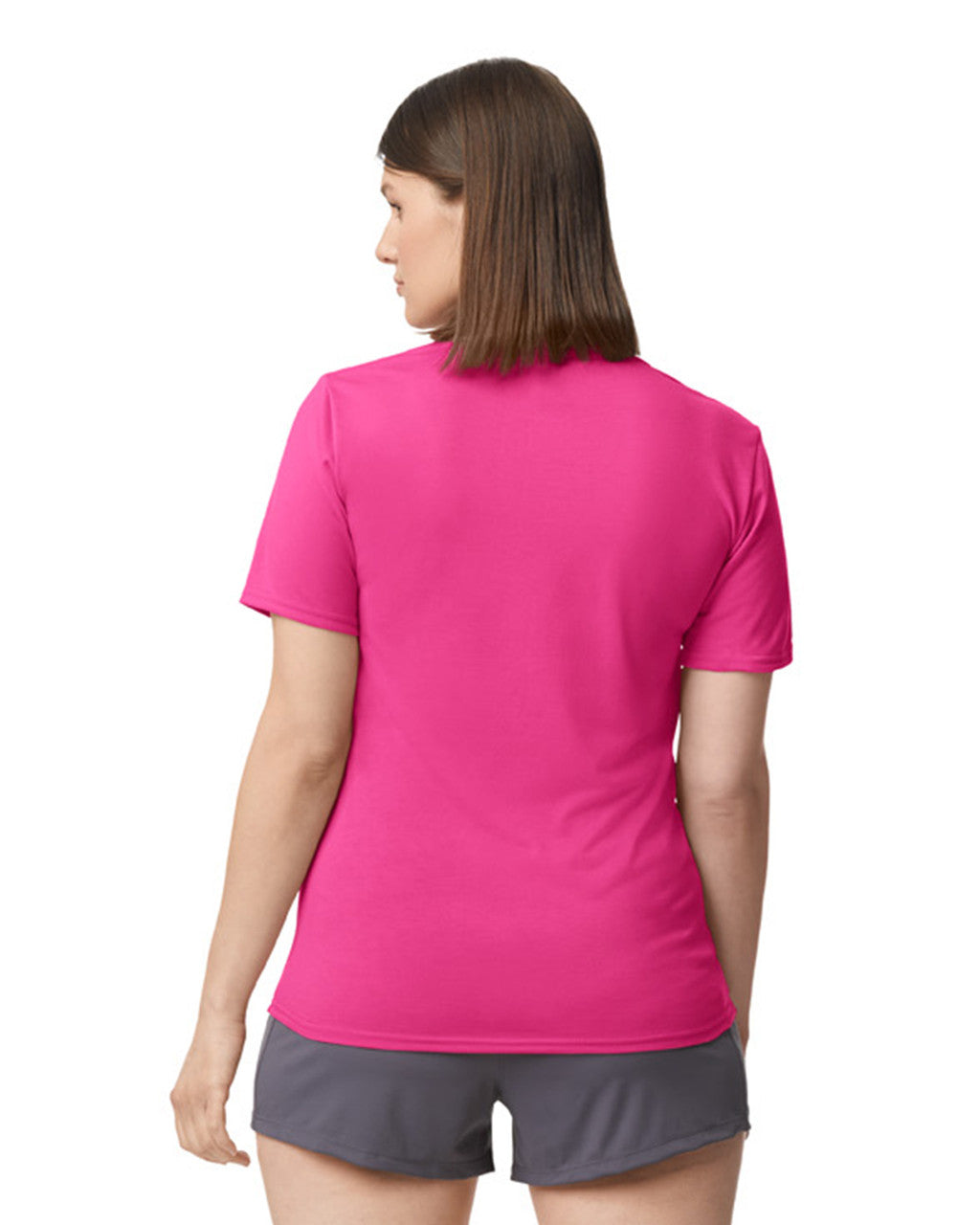 Gildan G420 Performance T-Shirt - Safety Pink - model back