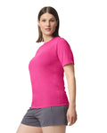 Gildan G420 Performance T-Shirt - Safety Pink - model side