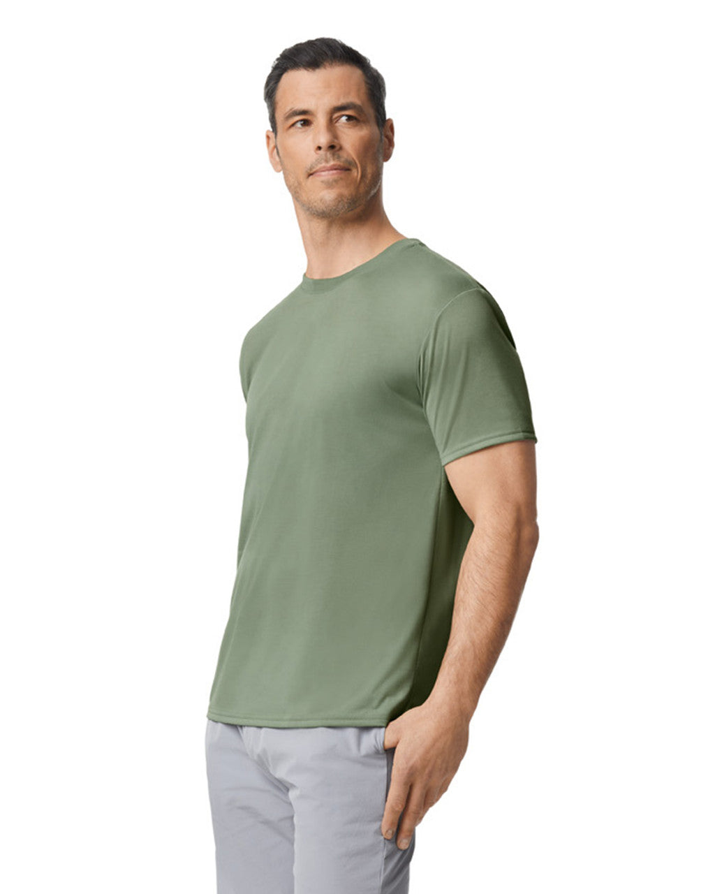 Gildan G420 Performance T-Shirt - Sage - model side