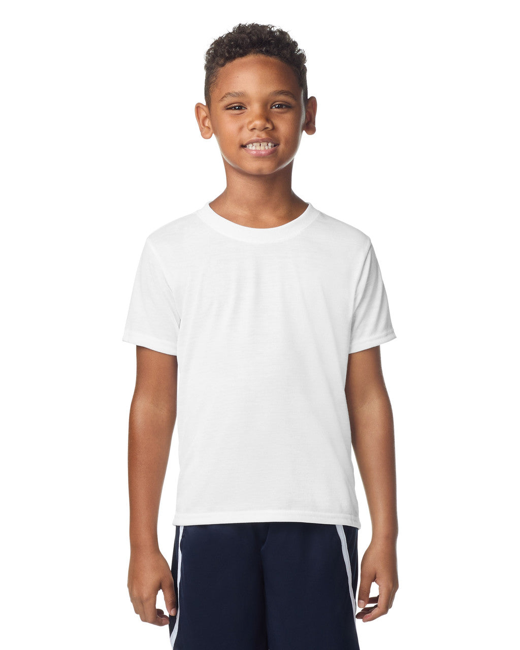 Gildan 42000B Youth Performance T-Shirt - White - model front
