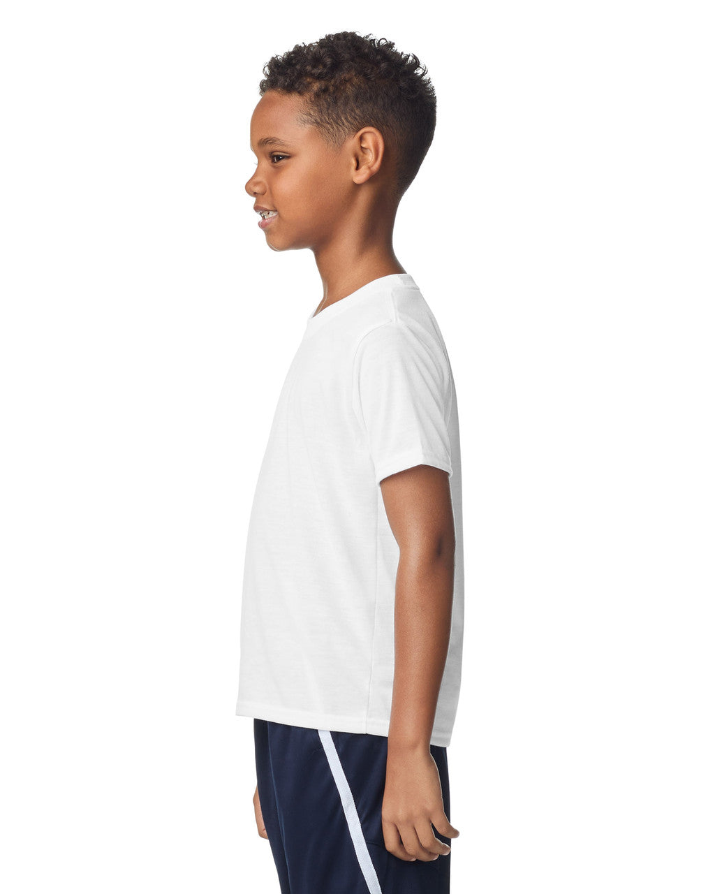 Gildan 42000B Youth Performance T-Shirt - White - model side