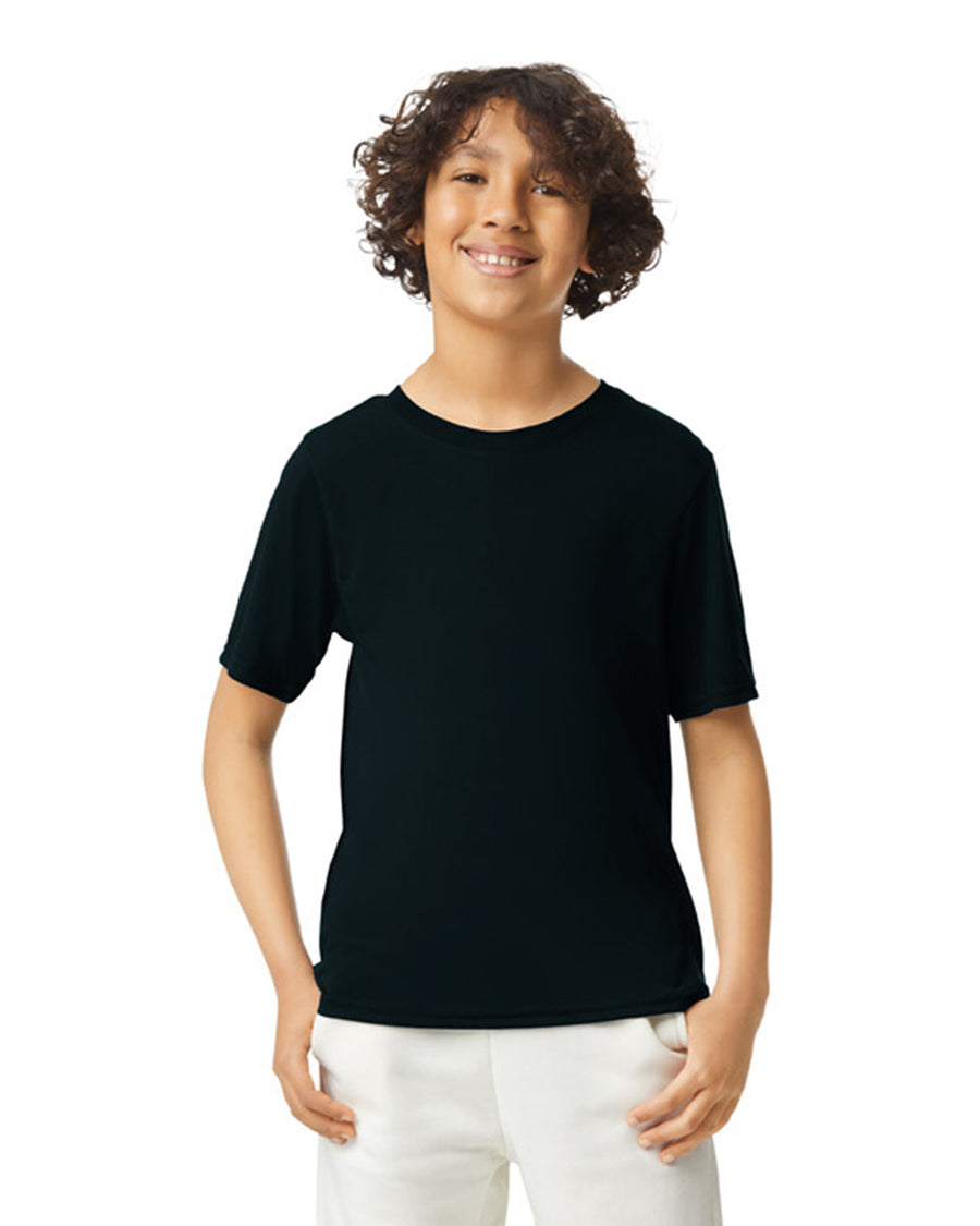 Gildan 42000B Youth Performance T-Shirt - Black - model front