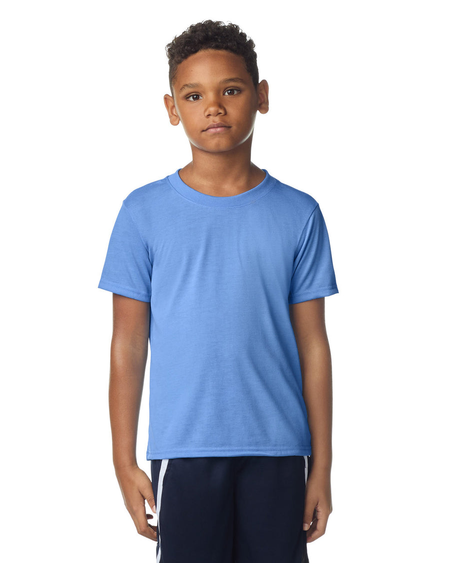Gildan 42000B Youth Performance T-Shirt - Carolina Blue - model front