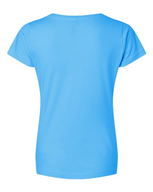 LAT 3507 Women's Fine Jersey V-Neck Tee - Aqua - back
