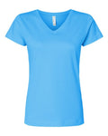 LAT 3507 Women's Fine Jersey V-Neck Tee - Aqua - front