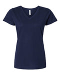 LAT 3507 Women's Fine Jersey V-Neck Tee - Navy - front