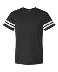 LAT 6937 Unisex Football Fine Jersey Tee - Vintage Smoke/ White - front