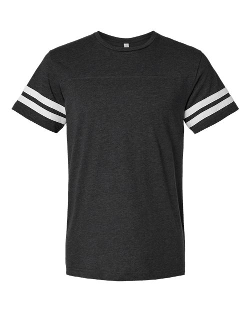 LAT 6937 Unisex Football Fine Jersey Tee - Vintage Smoke/ White - front