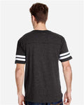 LAT 6937 Unisex Football Fine Jersey Tee - Vintage Smoke/ White - model back