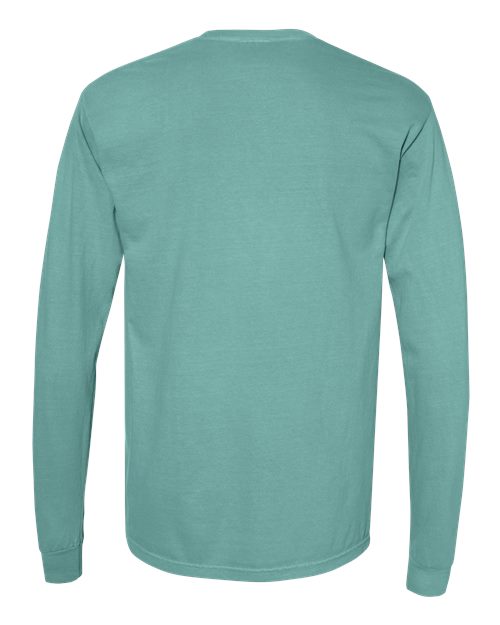 Comfort Colors 6014 Garment-Dyed Heavyweight Long Sleeve T-Shirt - Seafoam - back