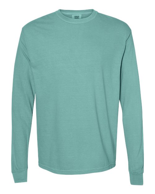 Comfort Colors 6014 Garment-Dyed Heavyweight Long Sleeve T-Shirt - Seafoam - front