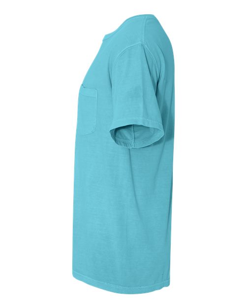 Comfort Colors 6030 Unisex Garment-Dyed Heavyweight Pocket T-Shirt - Lagoon - side