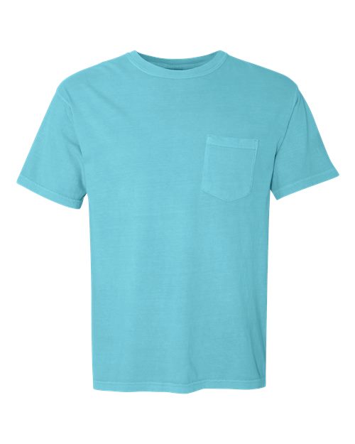 Comfort Colors 6030 Unisex Garment-Dyed Heavyweight Pocket T-Shirt - Lagoon - front