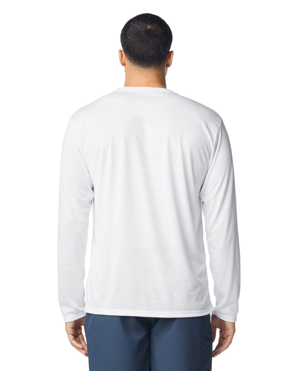 Gildan 42400 Unisex Performance Long Sleeve T-Shirt - White - model back