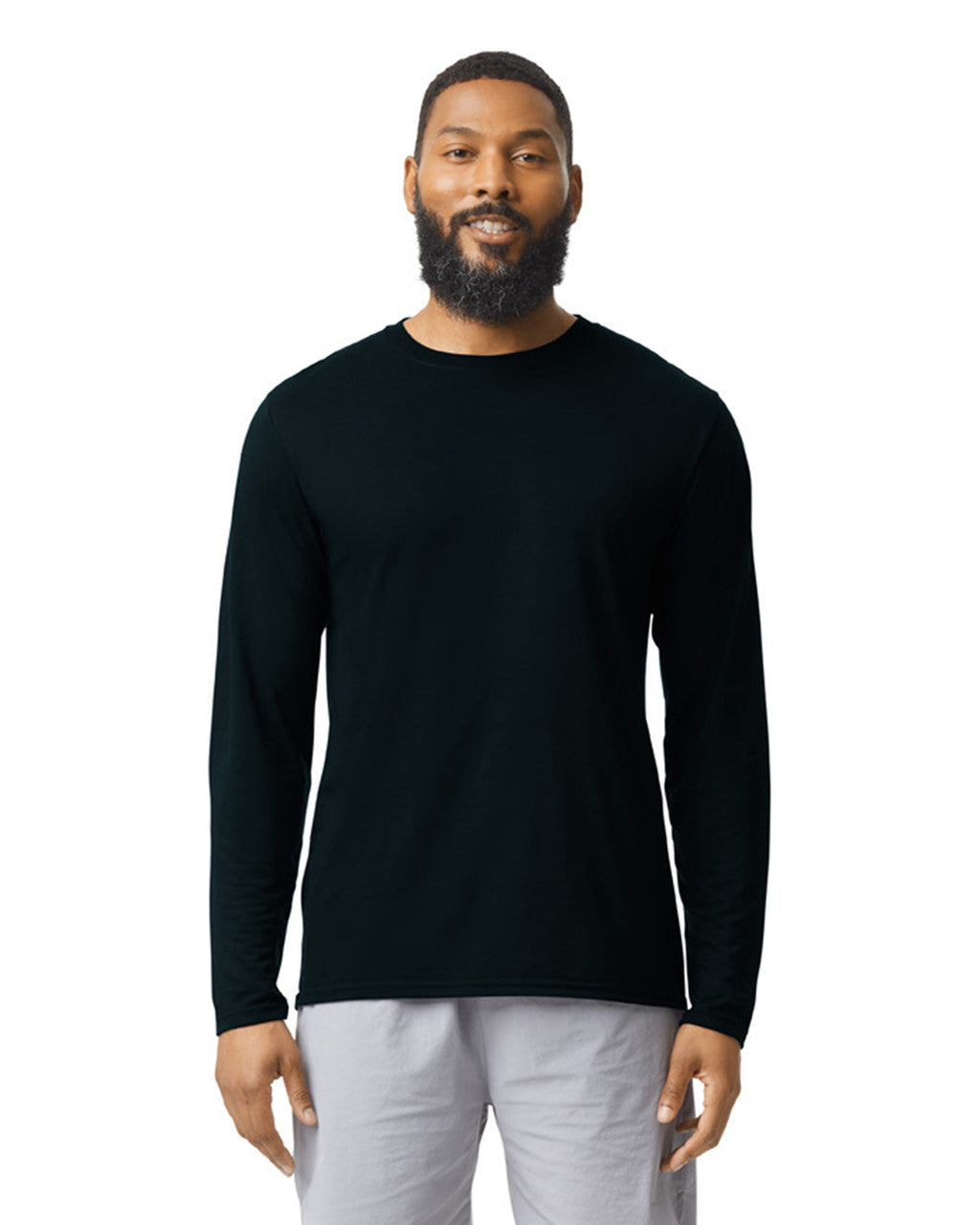 Gildan 42400 Unisex Performance Long Sleeve T-Shirt - Black - model front