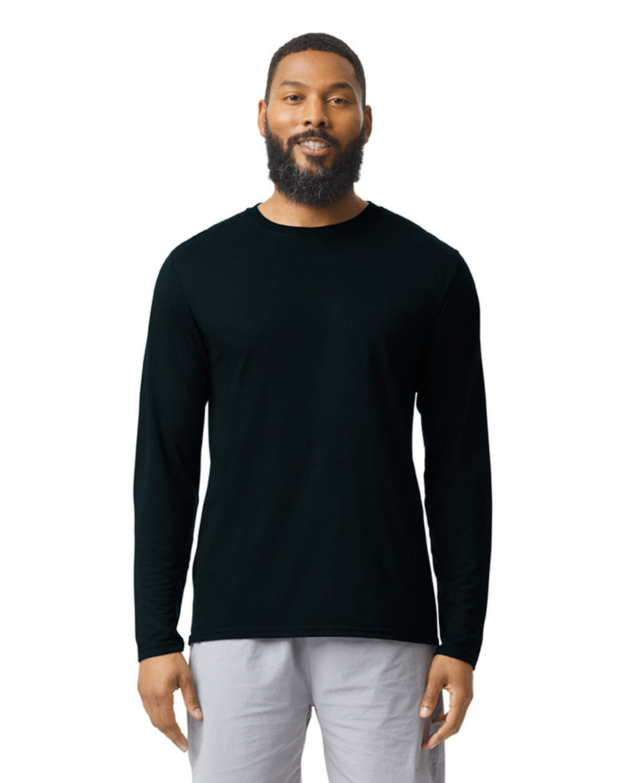 Gildan 42400 Unisex Performance Long Sleeve T-Shirt - Black - model front