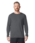 Gildan 42400 Unisex Performance Long Sleeve T-Shirt - Charcoal - model front