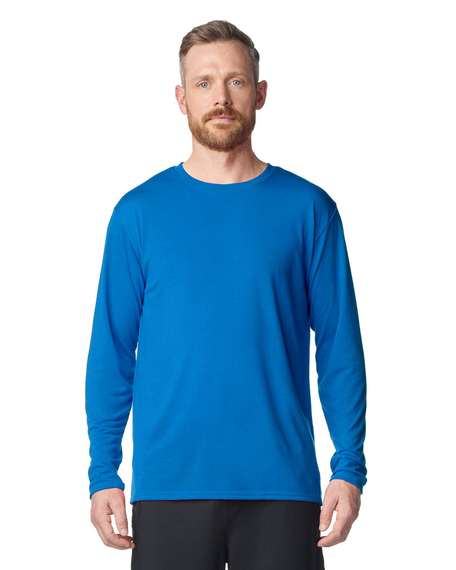 Gildan 42400 Unisex Performance Long Sleeve T-Shirt - Royal - model front