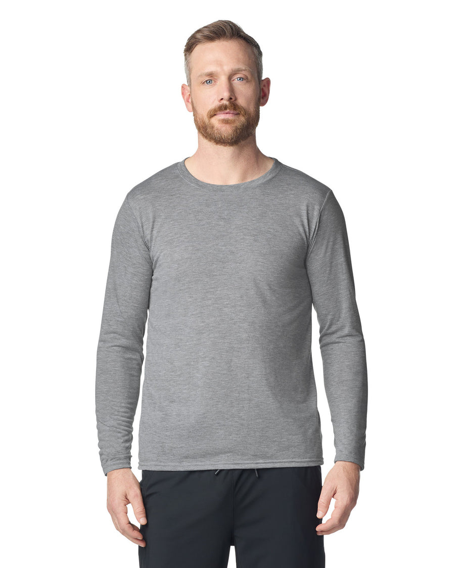 Gildan 42400 Unisex Performance Long Sleeve T-Shirt - Sport Grey - model front